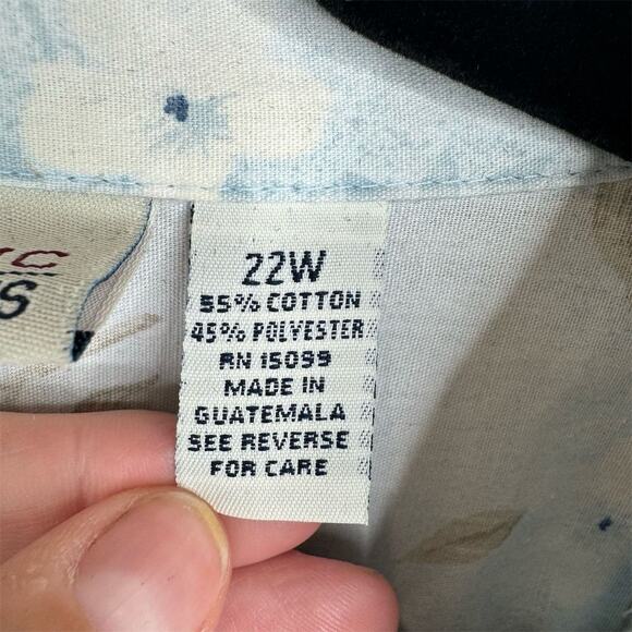 Classic Elements Plus 22W‎ Floral Button-Up Shirt Multicolor Casual Top - Picture 7 of 12